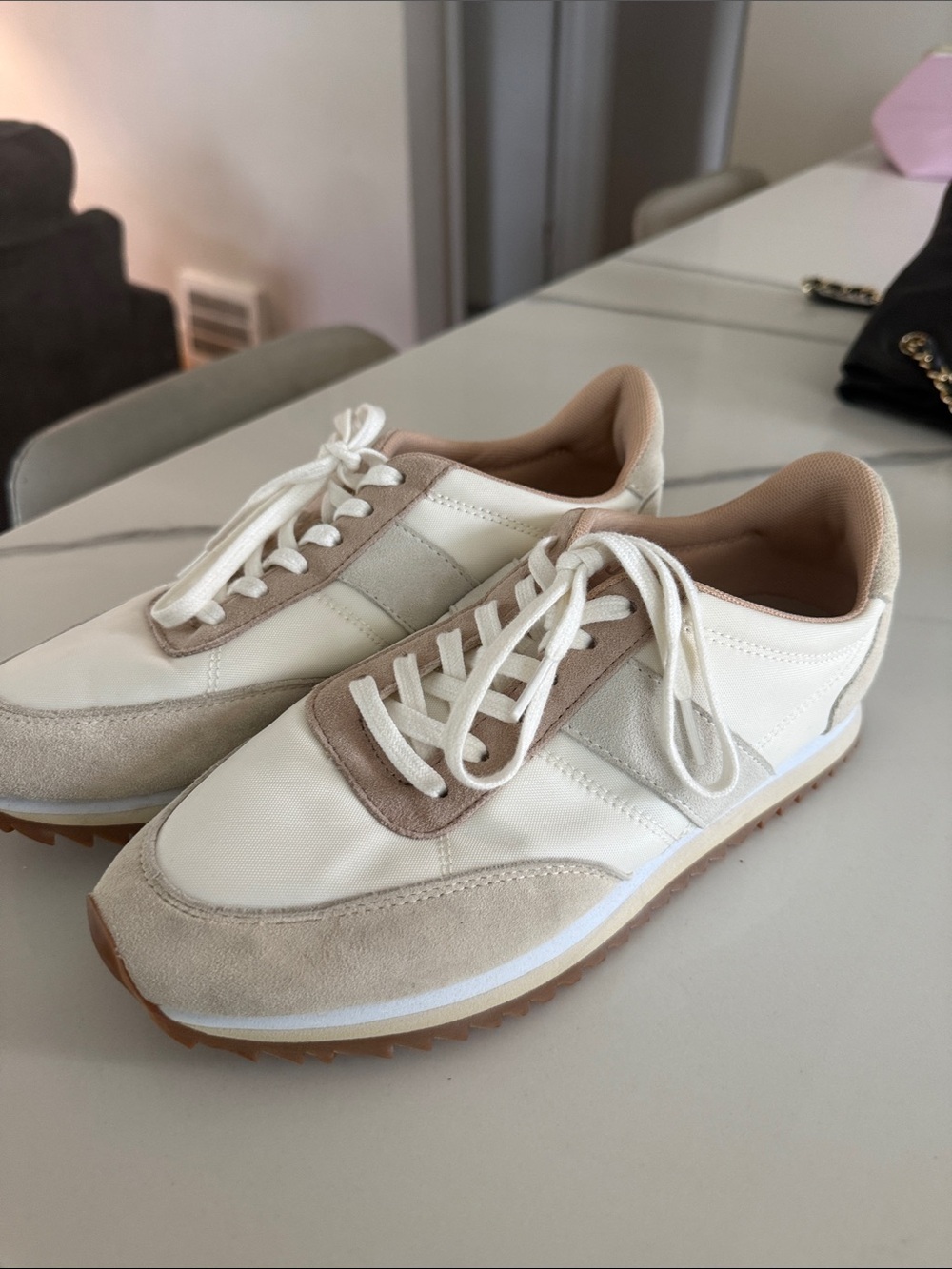 J. Crew Women's Cream & Beige Retro Runner Sneakers